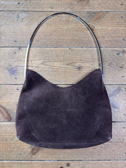 FW 1997 Gucci by Tom Ford brown suede hobo bag | O/S, Brown