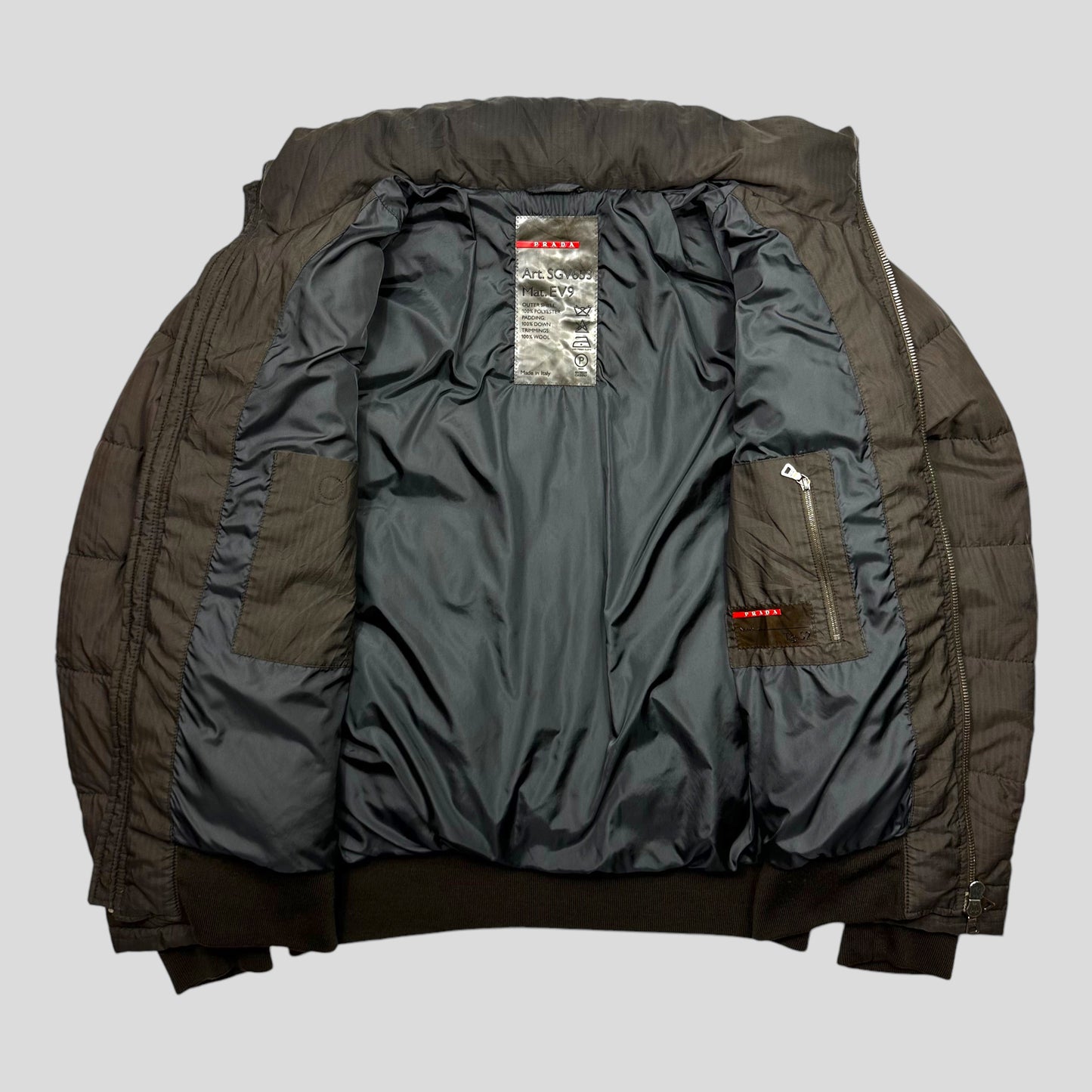 Prada Sport 00’s Ripstop Pinstripe Nylon Technical Down Puffer - IT52 (L)