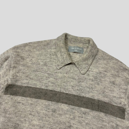 Comme Des Garçons 1995 Homme Striped Wool Collared Cardigan - M | Medium, Cream