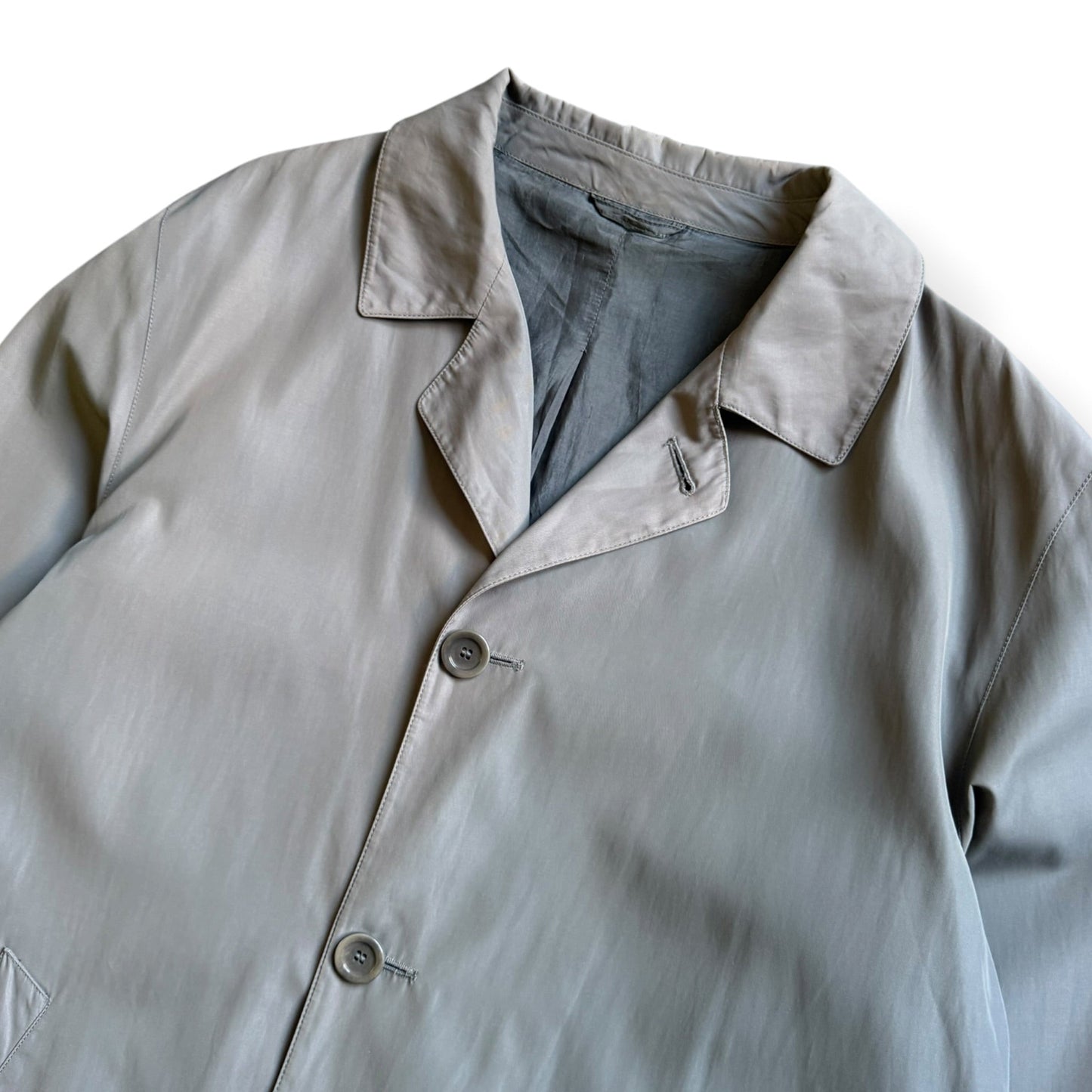 1990's Giorgio Armani Buttoned Trench Coat (L) | Default Title, Grey