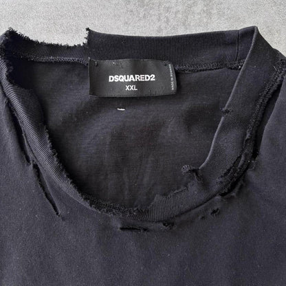 DSQUARED2 DISTRESSED T-SHIRT | O/S, Black