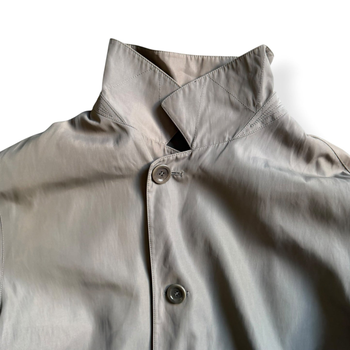 1990's Giorgio Armani Buttoned Trench Coat (L) | Default Title, Grey