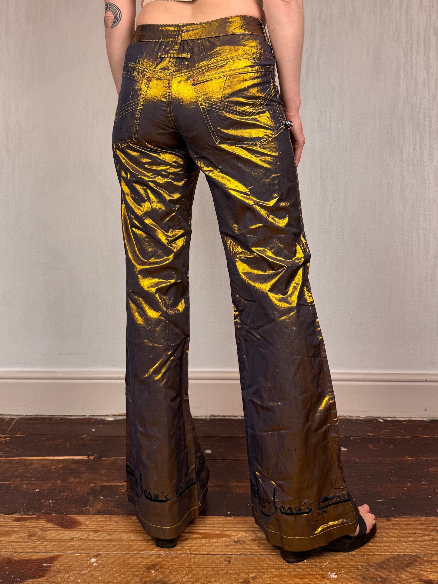 Jean Paul Gaultier c.F/W 1998 gold lamé trousers