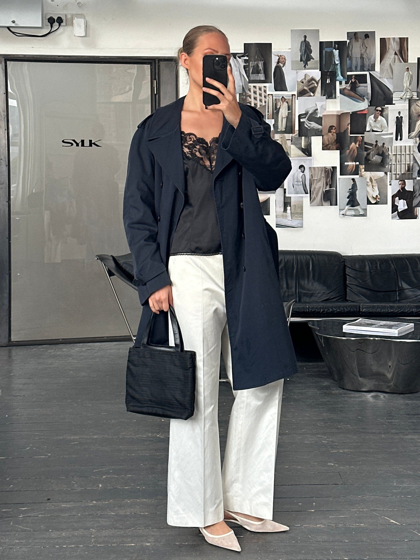 London Fog 1980s Double Breasted Belted Cotton Trench Coat - L/XL