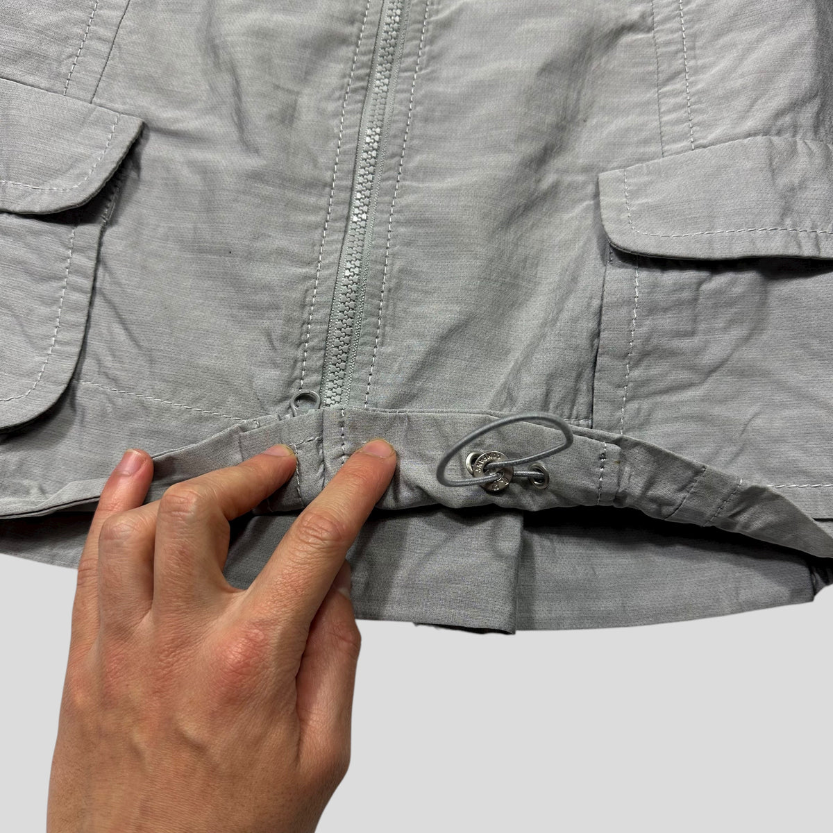 CP Company Cropped Pleated Co-nylon Jacket - IT40 (UK8) | O/S, Grey