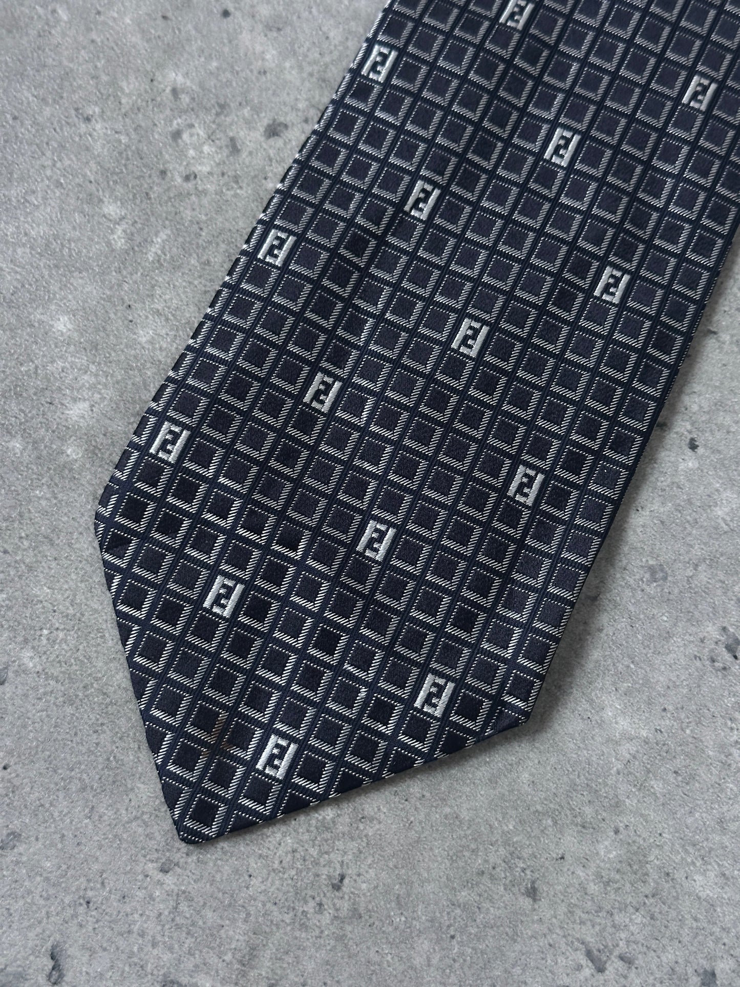 Fendi 1990s Pure Silk Monogram Tie