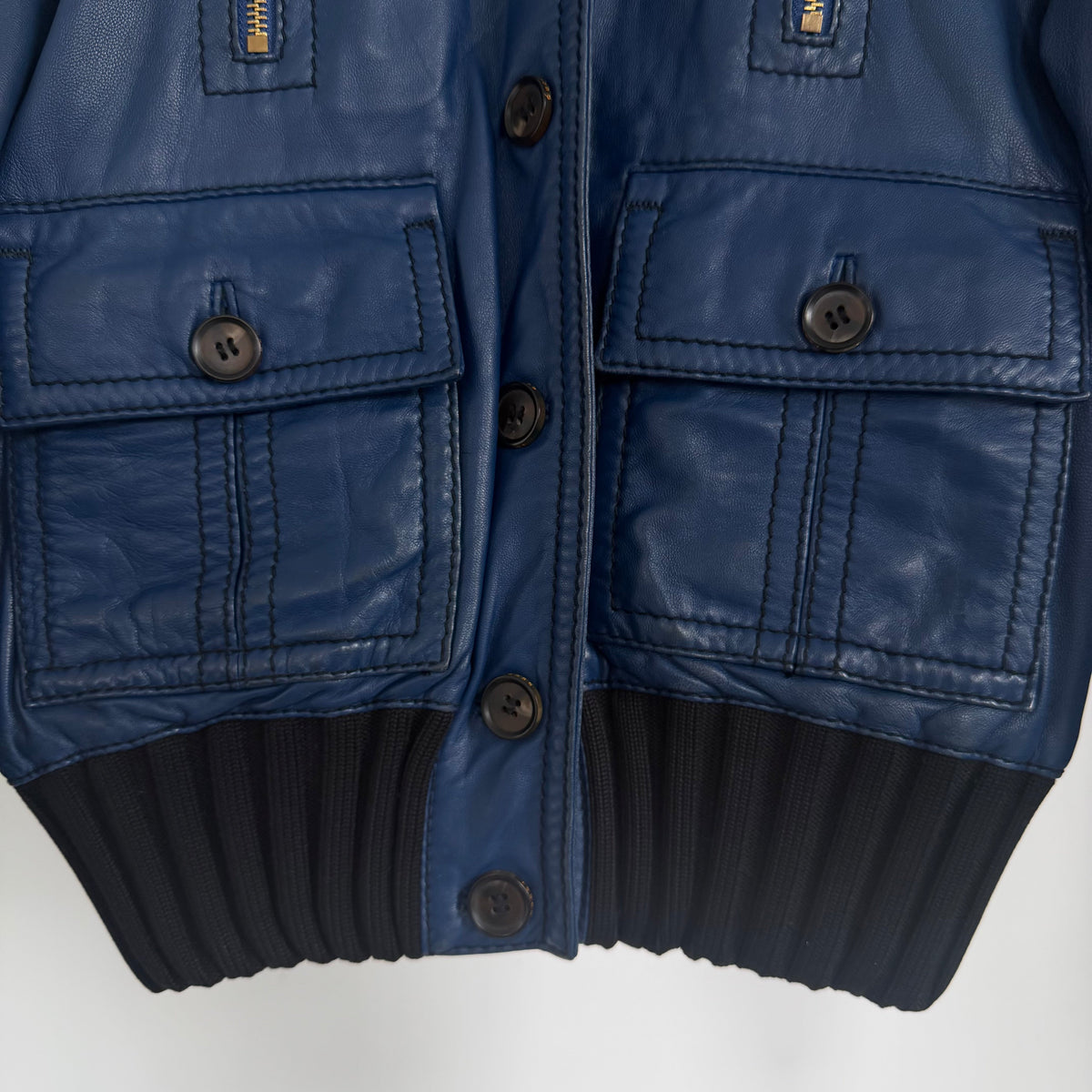 2006 gucci by frida gianini “madonna” leather jacket | O/S, Blue