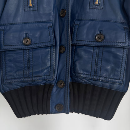 2006 gucci by frida gianini “madonna” leather jacket | O/S, Blue