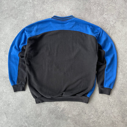 Adidas 1990s colour block embroidered heavyweight sweatshirt (L)