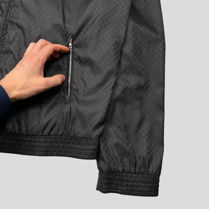 Gucci 2012 Nylon Monogram GG Web Logo Bomber Jacket - IT52 (L) | Default Title, Black