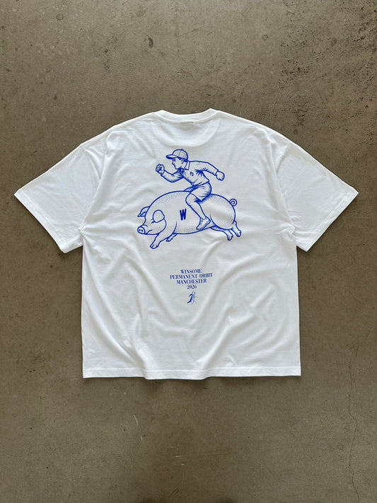 Winsome X PO Run Piggy, Run T-Shirt | Medium, White