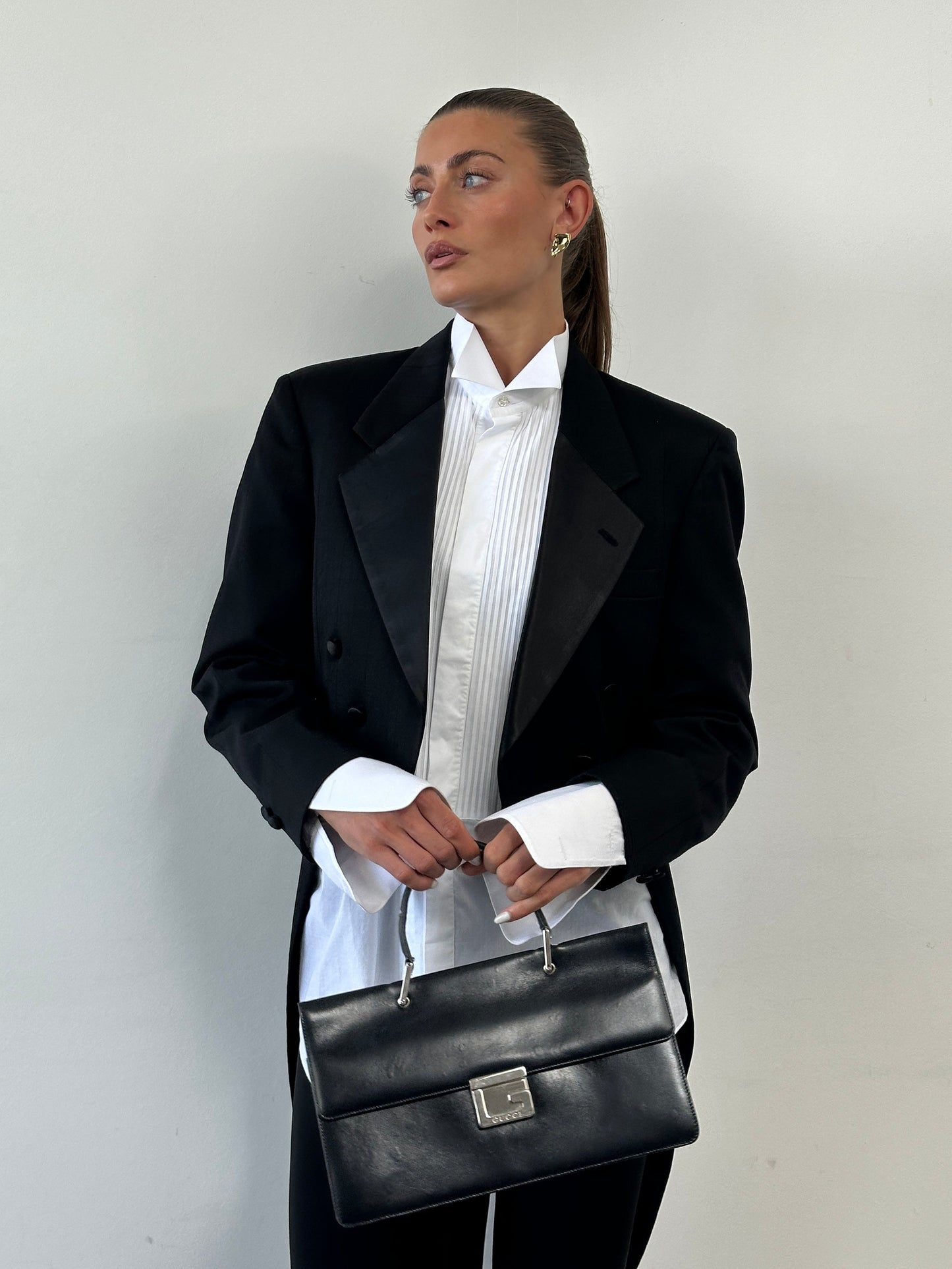 Christian Dior Monsieur 80s Double Breasted Tuxedo Tailcoat Blazer - M