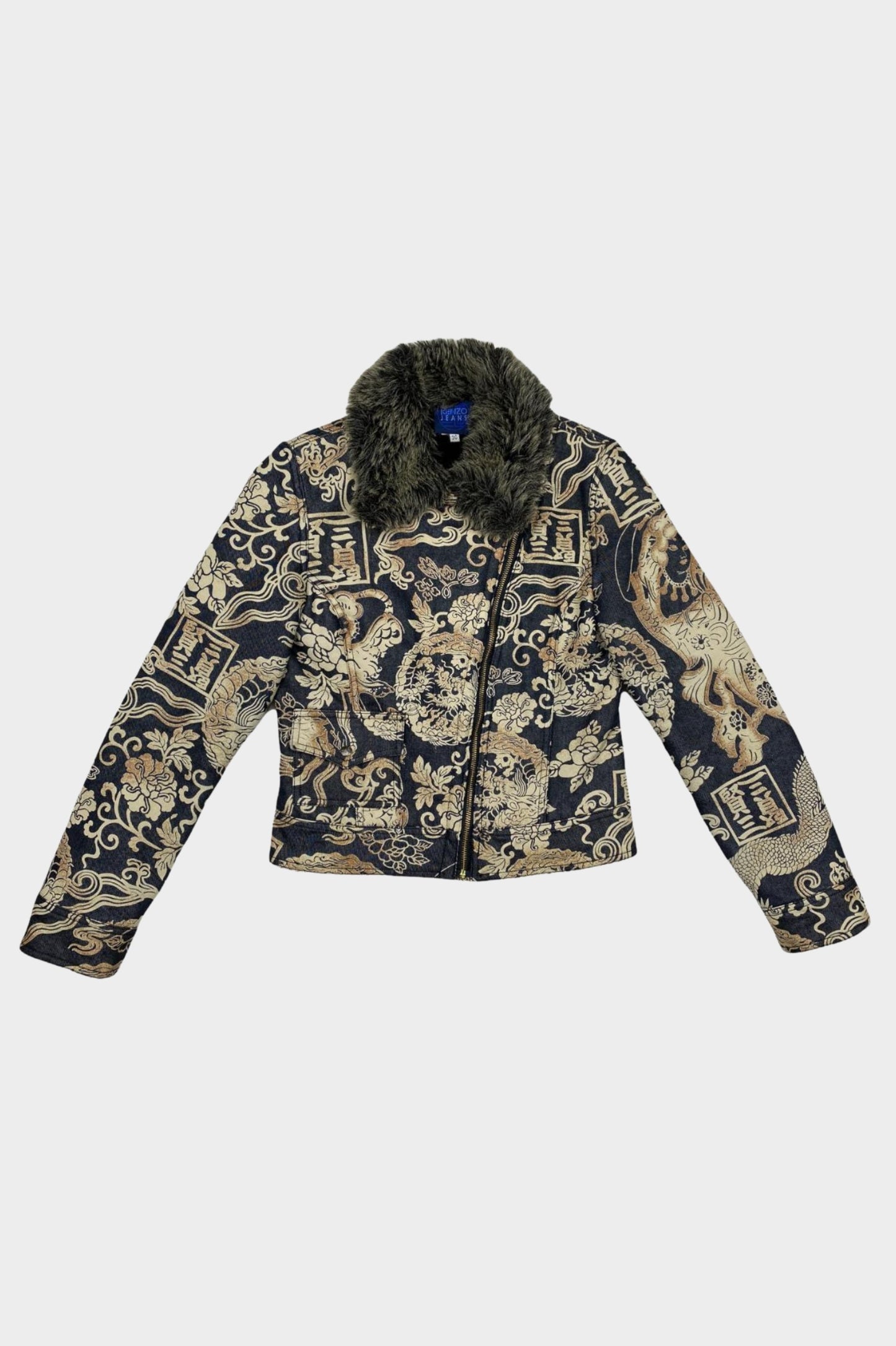Kenzo Vintage Dragon Print Denim Jacket