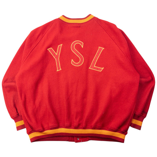 Vintage 90s YSL Yves Saint Laurent Fleece Varsity Jacket Size XXL | XXL, Orange