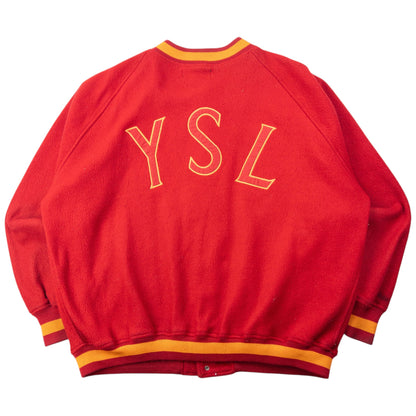 Vintage 90s YSL Yves Saint Laurent Fleece Varsity Jacket Size XXL | XXL, Orange