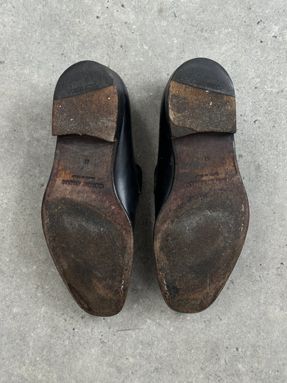 Giorgio Armani 1990s Leather Apron Toe Loafers - UK 7