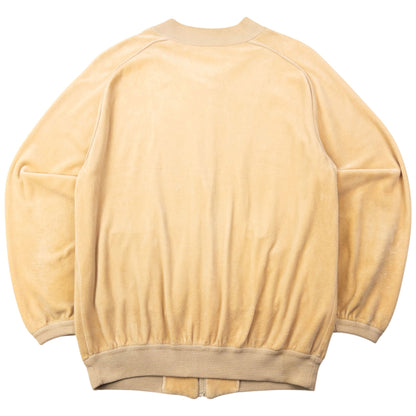 Vintage 80s YSL Yves Saint Laurent Velour Bomber Jacket Size M | Medium, Beige