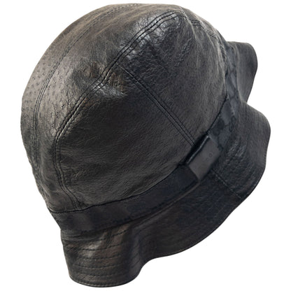 Vintage 2000s Gucci Leather Bucket Hat Size L | O/S, Black