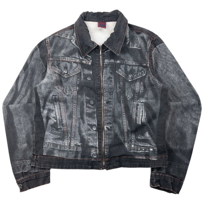 Vintage 1998 Jean Paul Gaultier Trompe-L’œil Denim Print Jacket Womens Size M | Medium, Grey