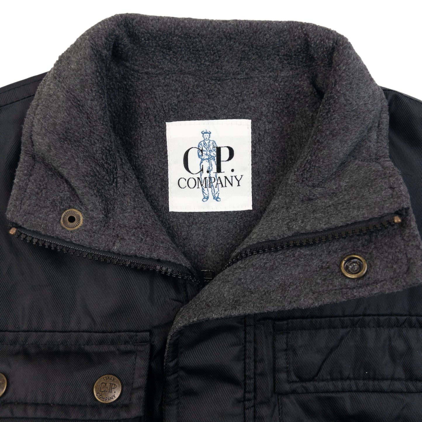 Vintage 80s CP Company Fleece Lined Cargo Gilet Womens Size S | Small, Black