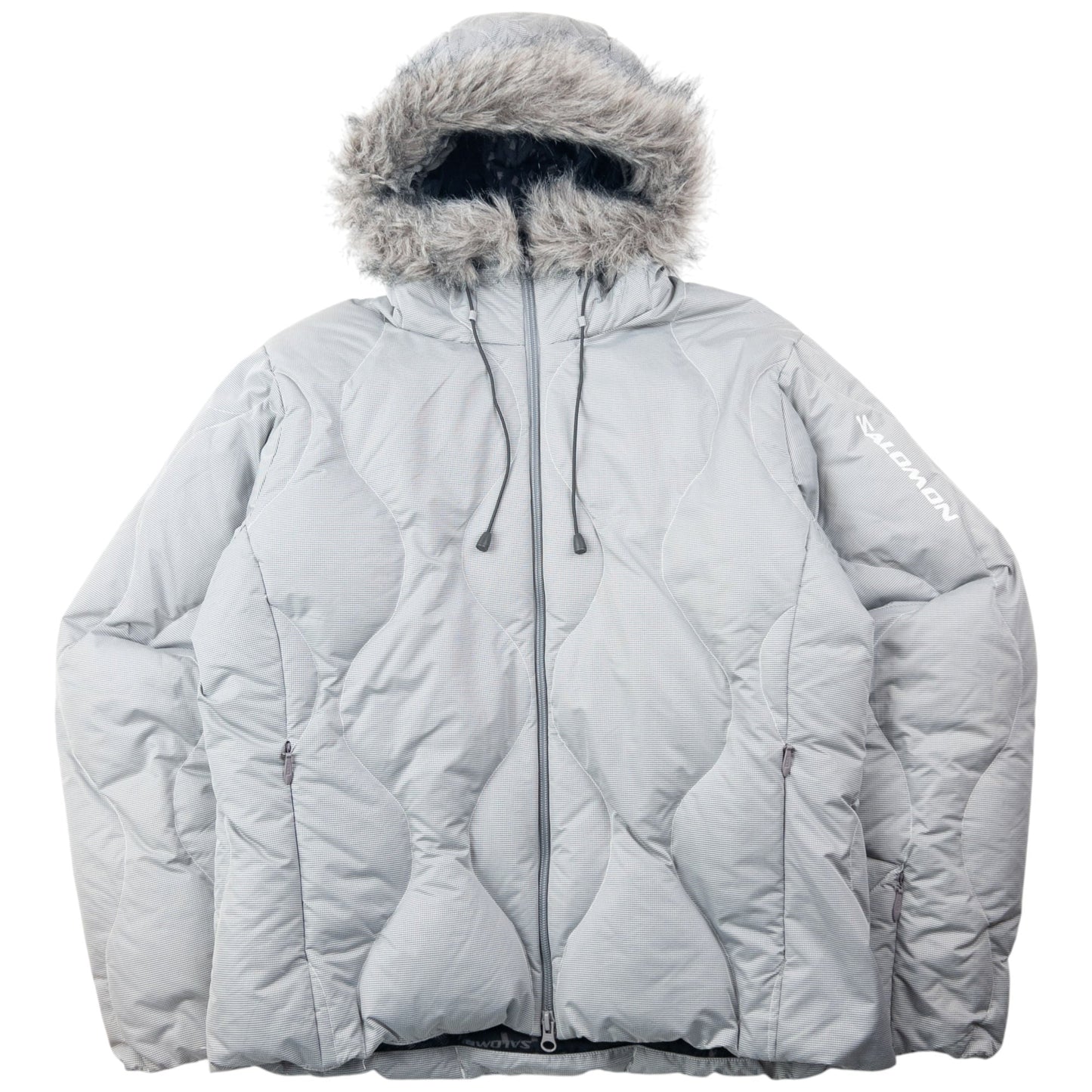 Vintage 2000s Salomon Zip Up Puffer Jacket Womens Size M | Medium, Grey