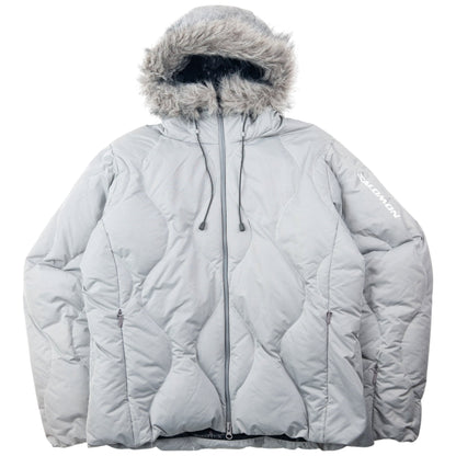 Vintage 2000s Salomon Zip Up Puffer Jacket Womens Size M | Medium, Grey