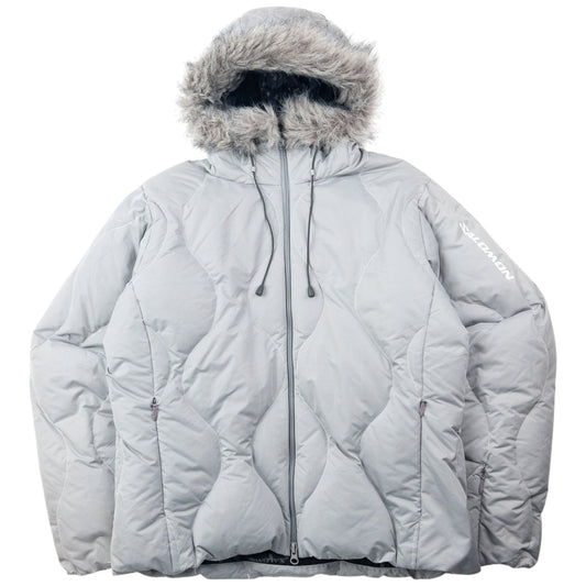 Vintage 2000s Salomon Zip Up Puffer Jacket Womens Size M | Medium, Grey