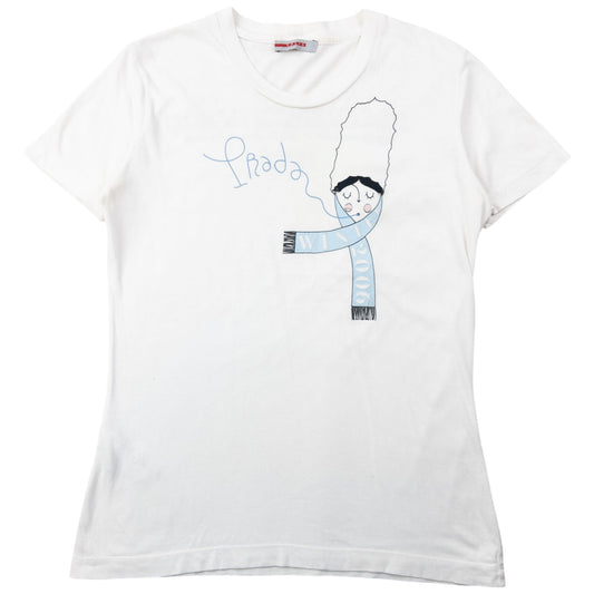 Vintage Prada 2006/07 Unspoken Dialogue Epicenter Project Graphic T Shirt Womens Size M | Medium, White