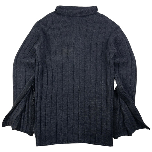 Vintage Emporio Armani Zip Cuff Turtleneck Knit Jumper Size S