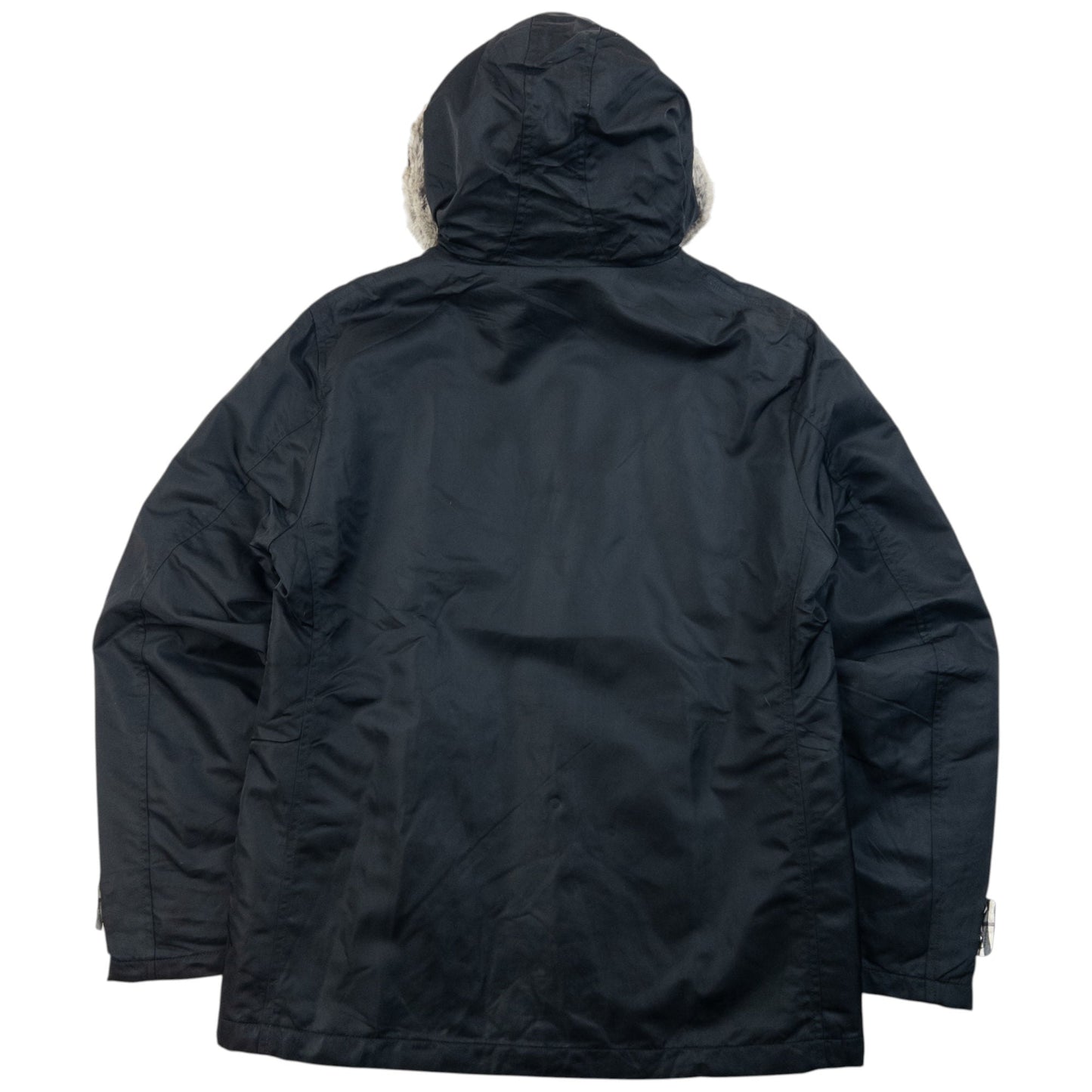 Vintage 2000s Burberry Black Label Nova Check Lined Fur Collar Jacket Size M | Medium, Black