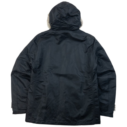 Vintage 2000s Burberry Black Label Nova Check Lined Fur Collar Jacket Size M | Medium, Black