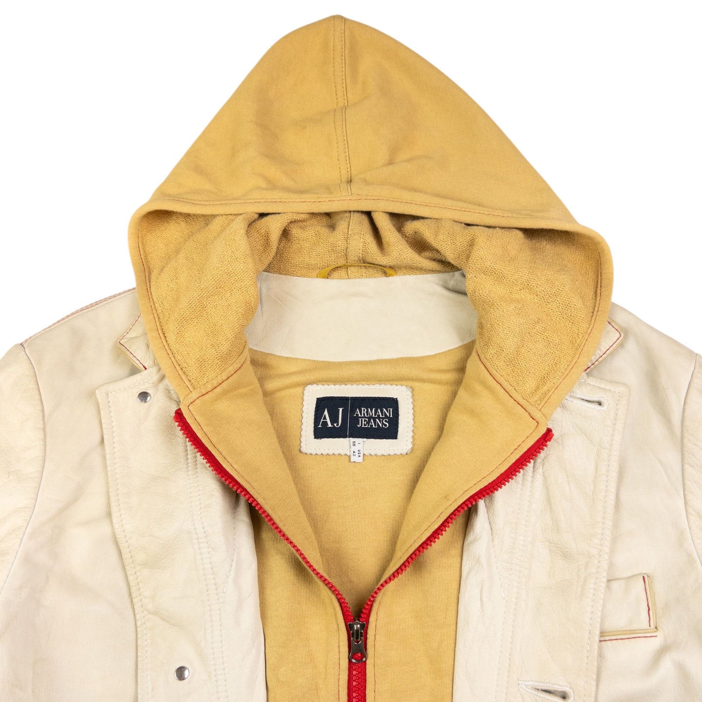 Vintage Armani Jeans Layered Leather Jacket Size XL