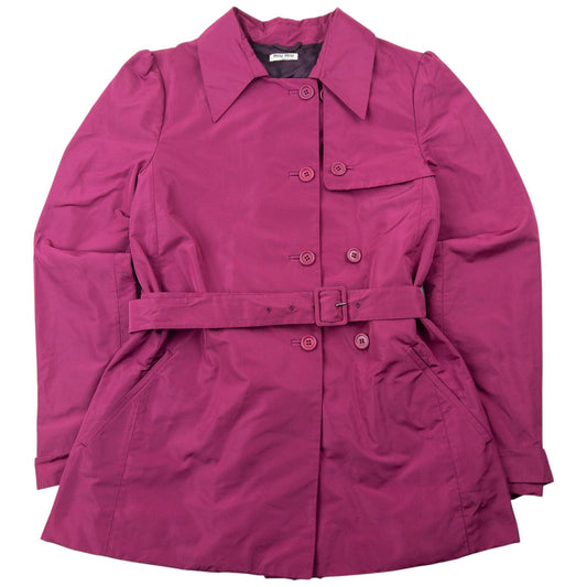Vintage 2008 Miu Miu Belt Waist Trench Jacket Womens Size M | Medium, Pink