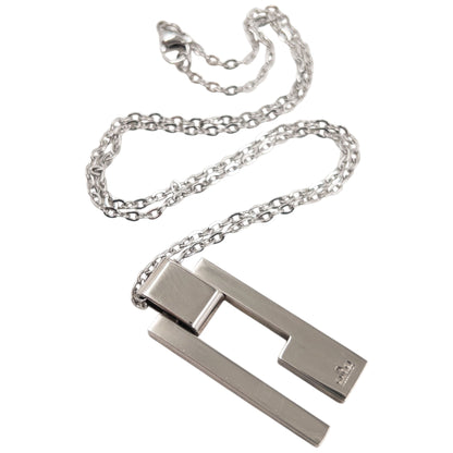 Vintage 2000s Gucci Silver G Plate Necklace | O/S, Grey