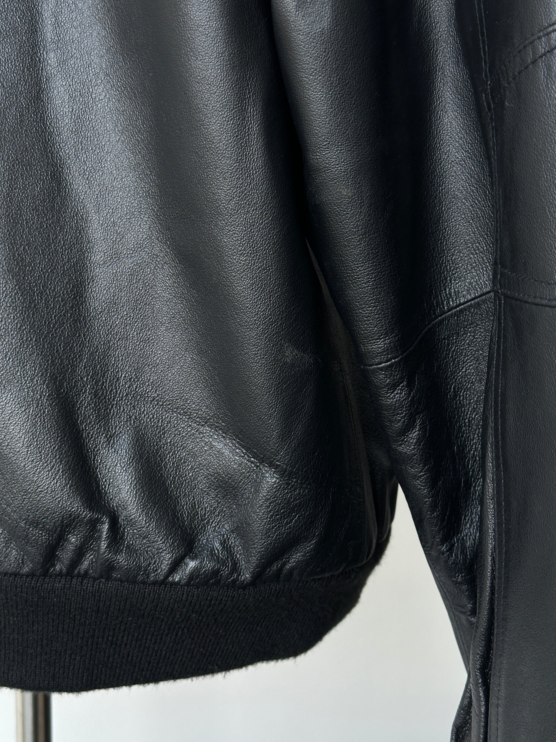 Vintage 1990s Leather Bomber Jacket - L