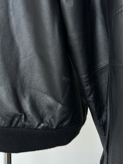 Vintage 1990s Leather Bomber Jacket - L