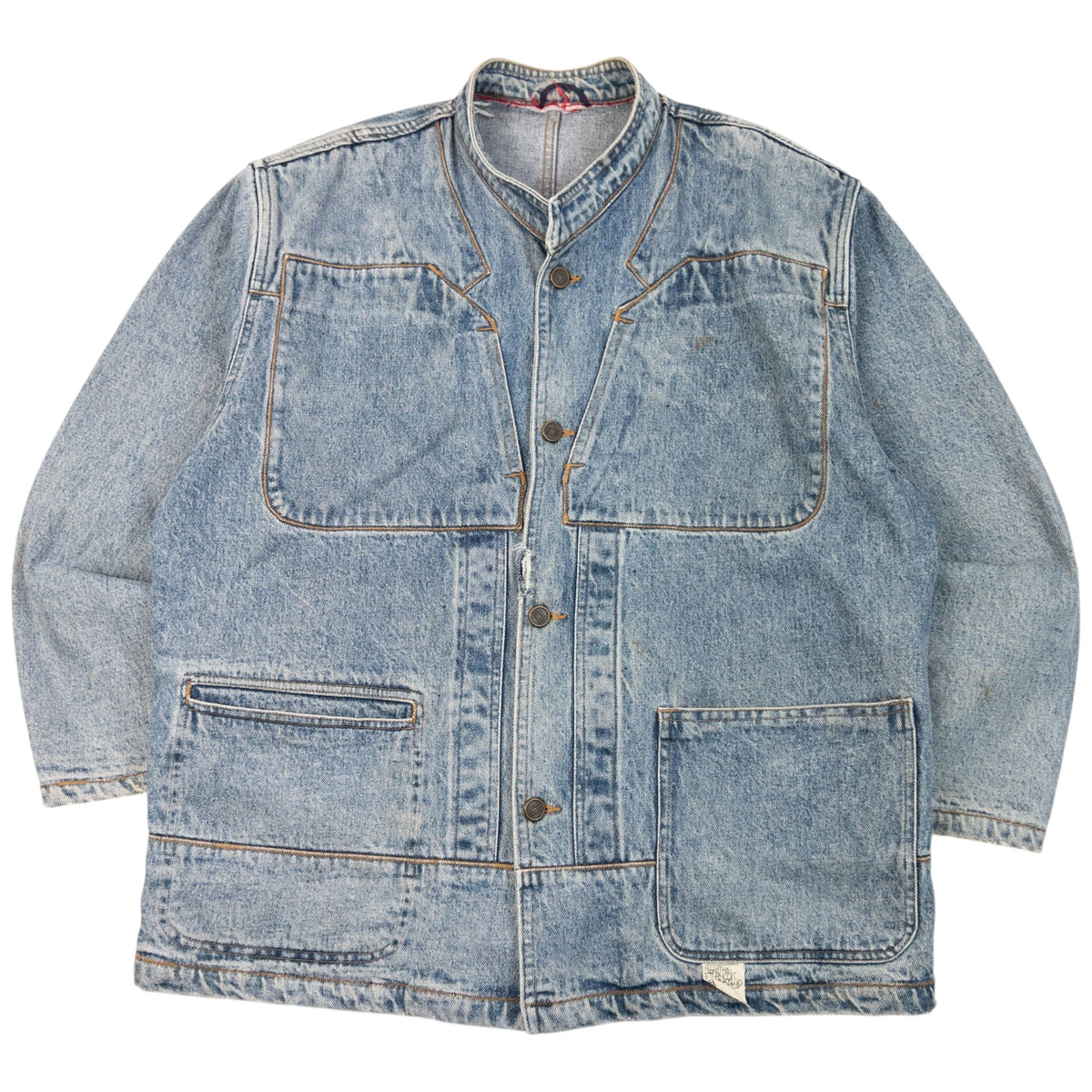 Vintage 80s Marithe + Francois Girbaud Button Up Denim Jacket Size L | Large, Blue