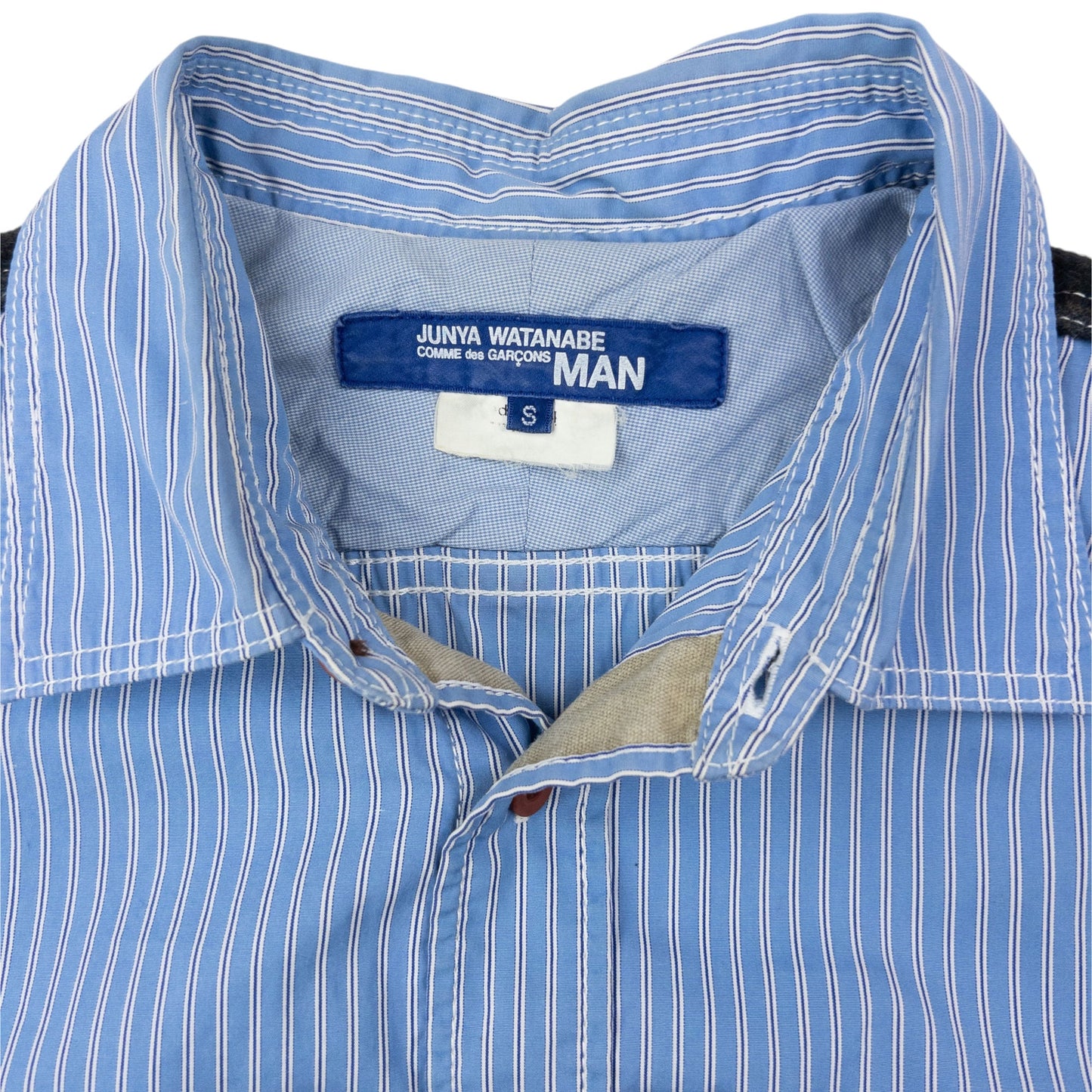 Vintage Junya Watanabe X Comme Des Garçons MAN Button Up Shirt Size S | Small, Blue