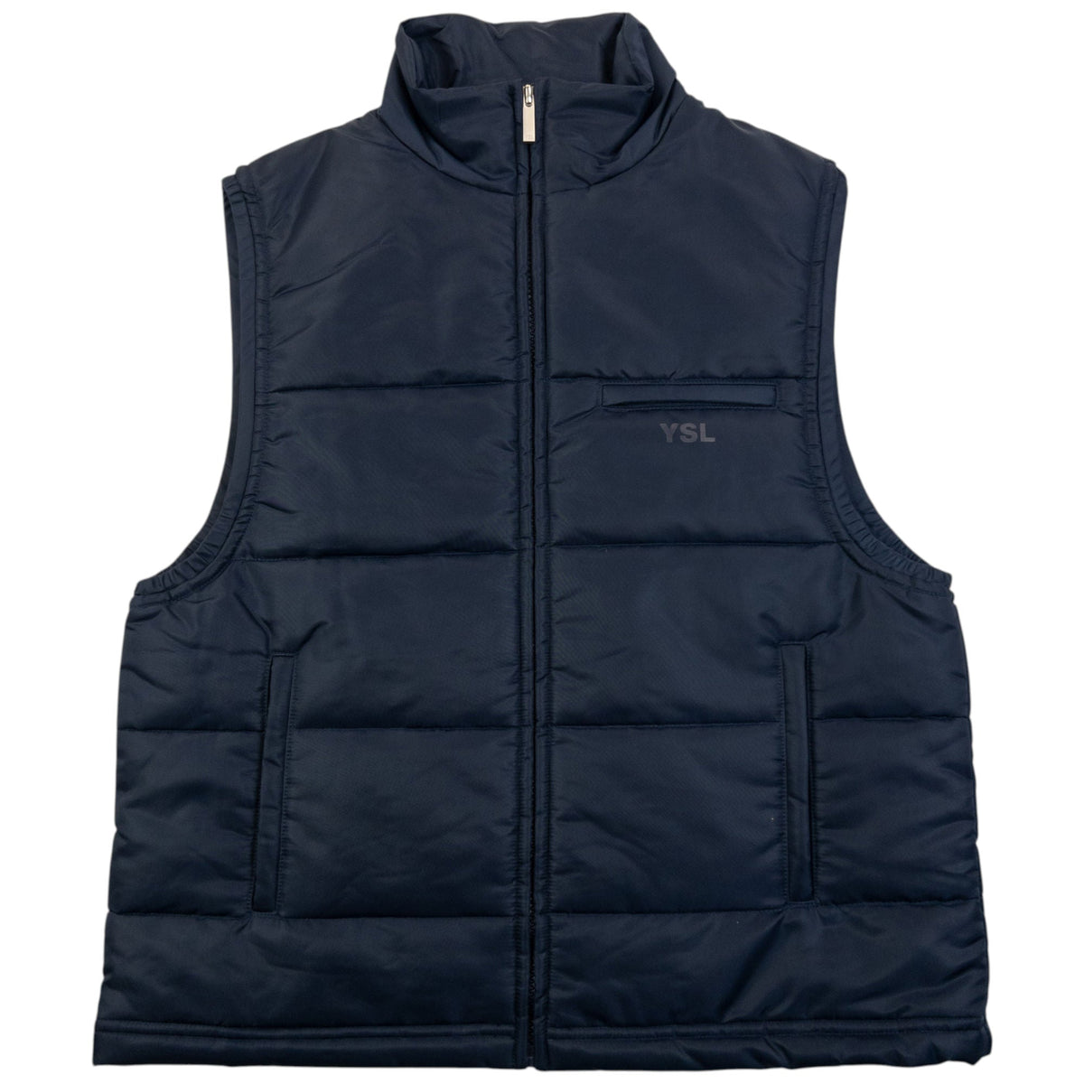 Vintage 2000s YSL Yves Saint Laurent Zip Up Puffer Gilet Womens Size S | Small, Navy