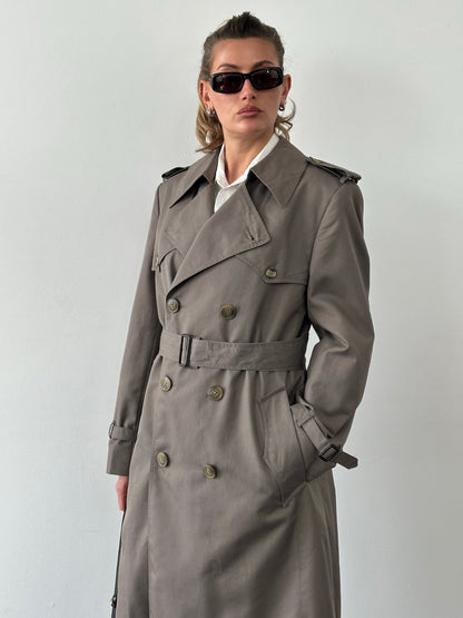 Christian Dior Monsieur 1980s Double Breasted Belted Trench Coat - L