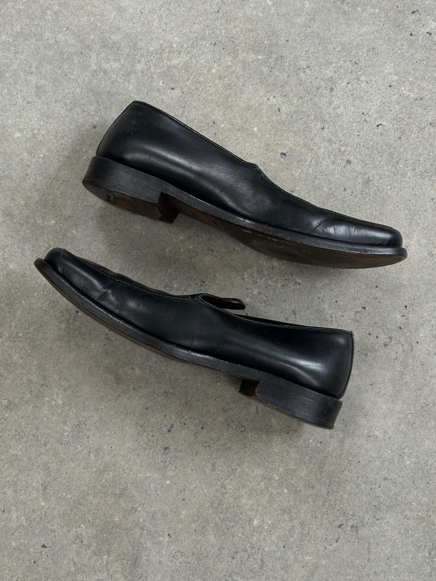 Giorgio Armani 1990s Leather Apron Toe Loafers - UK 7