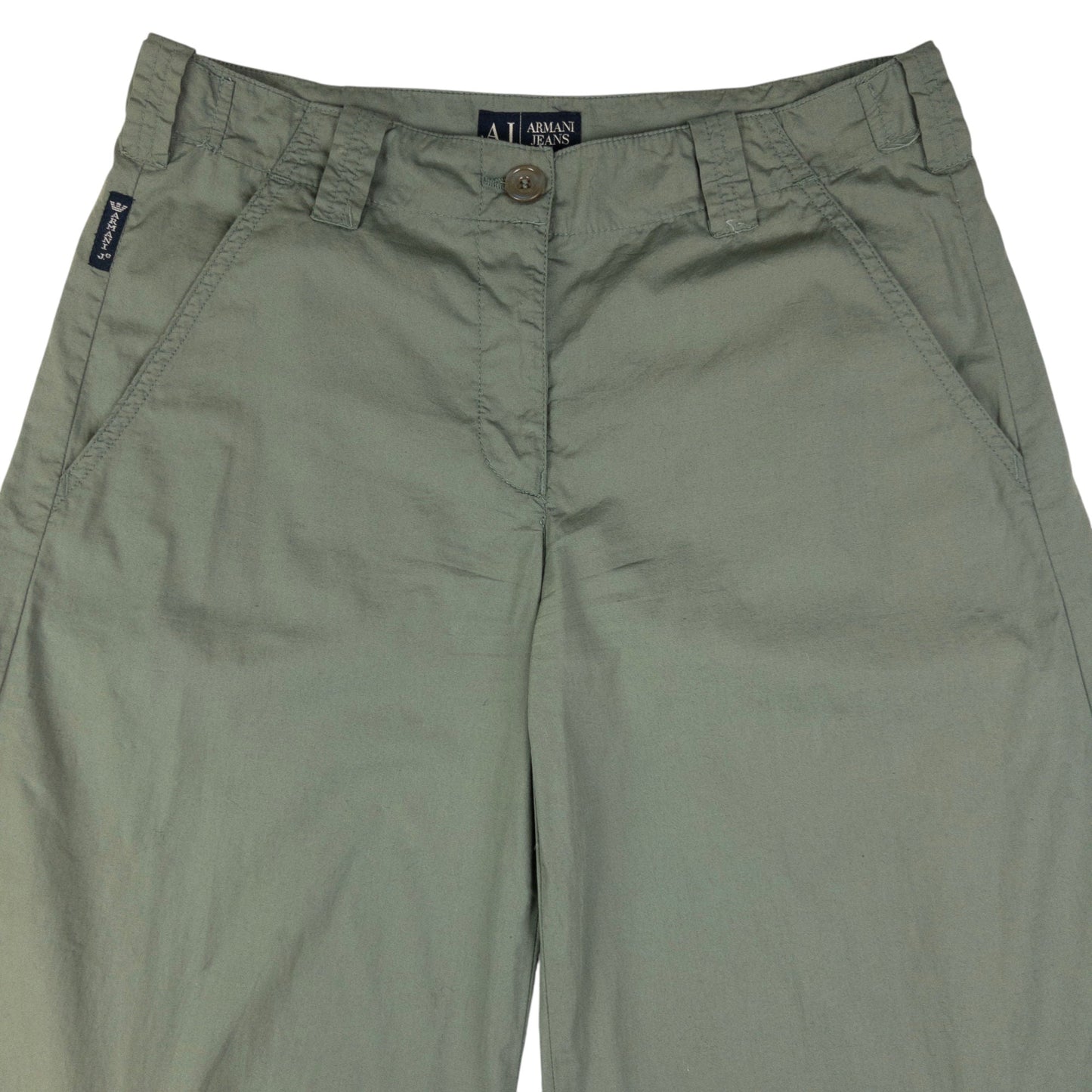 Vintage Armani Jeans Lightweight Wide Cargo Trousers Womens Size W30