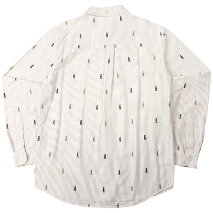 Vintage Stussy Monogram Long Sleeve Button Up Shirt Size S