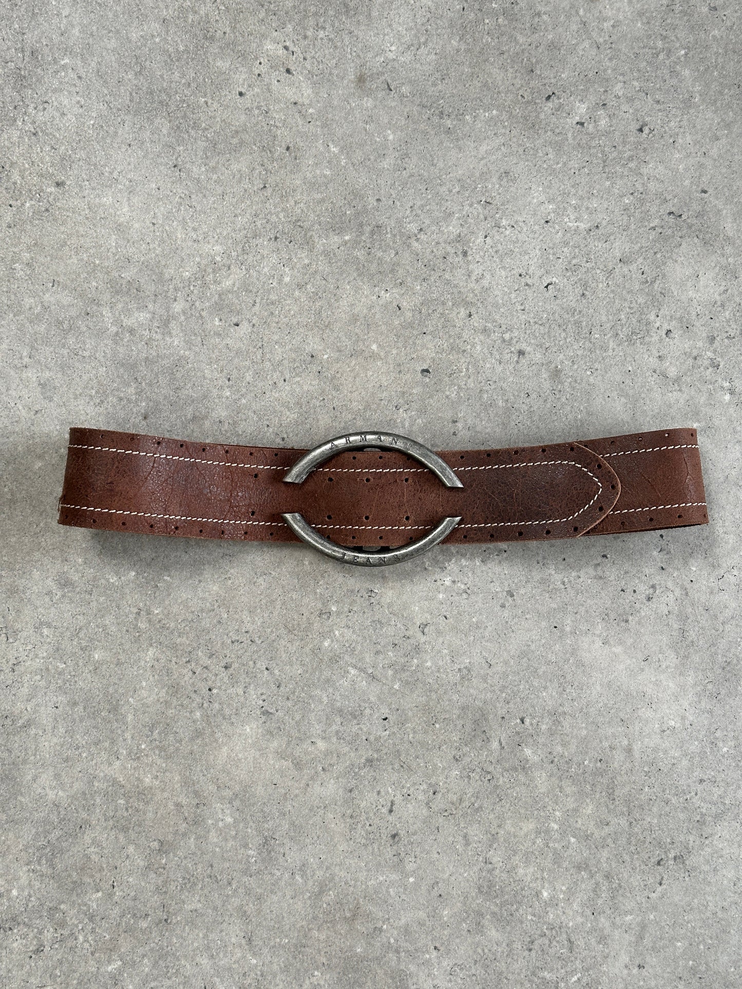 Armani Jeans 2000s Leather Chunky Belt - W33-37