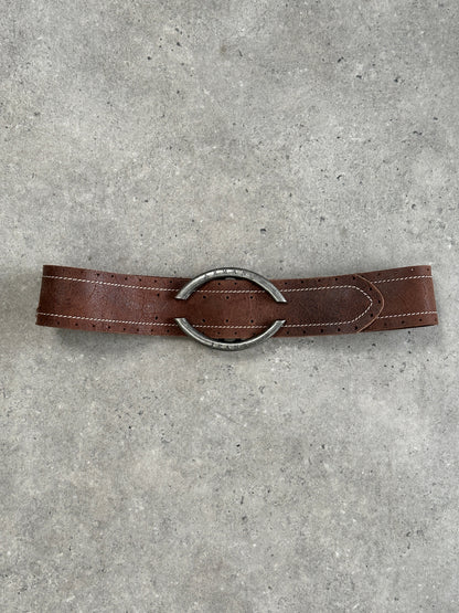 Armani Jeans 2000s Leather Chunky Belt - W33-37