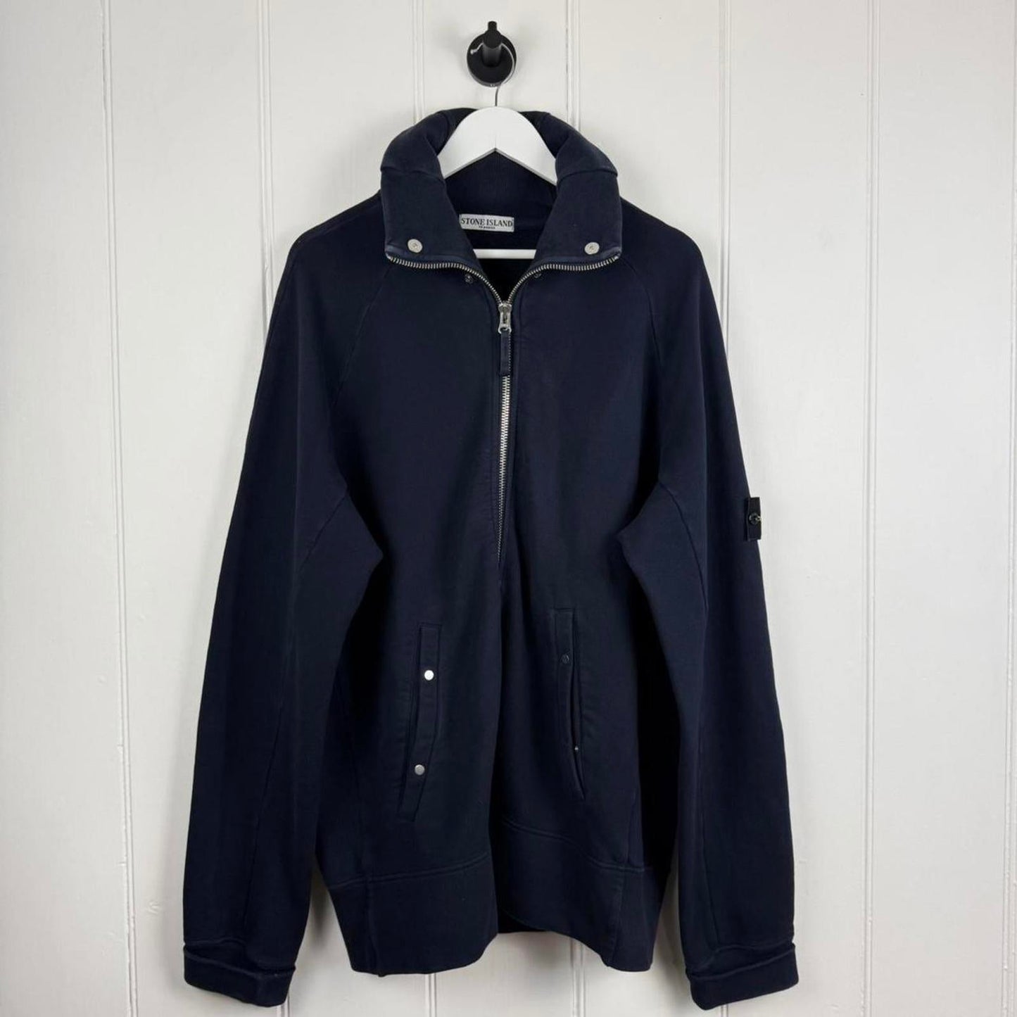 Stone Island Zip-Up Sweatshirt Navy (XXL) | XXL, Navy
