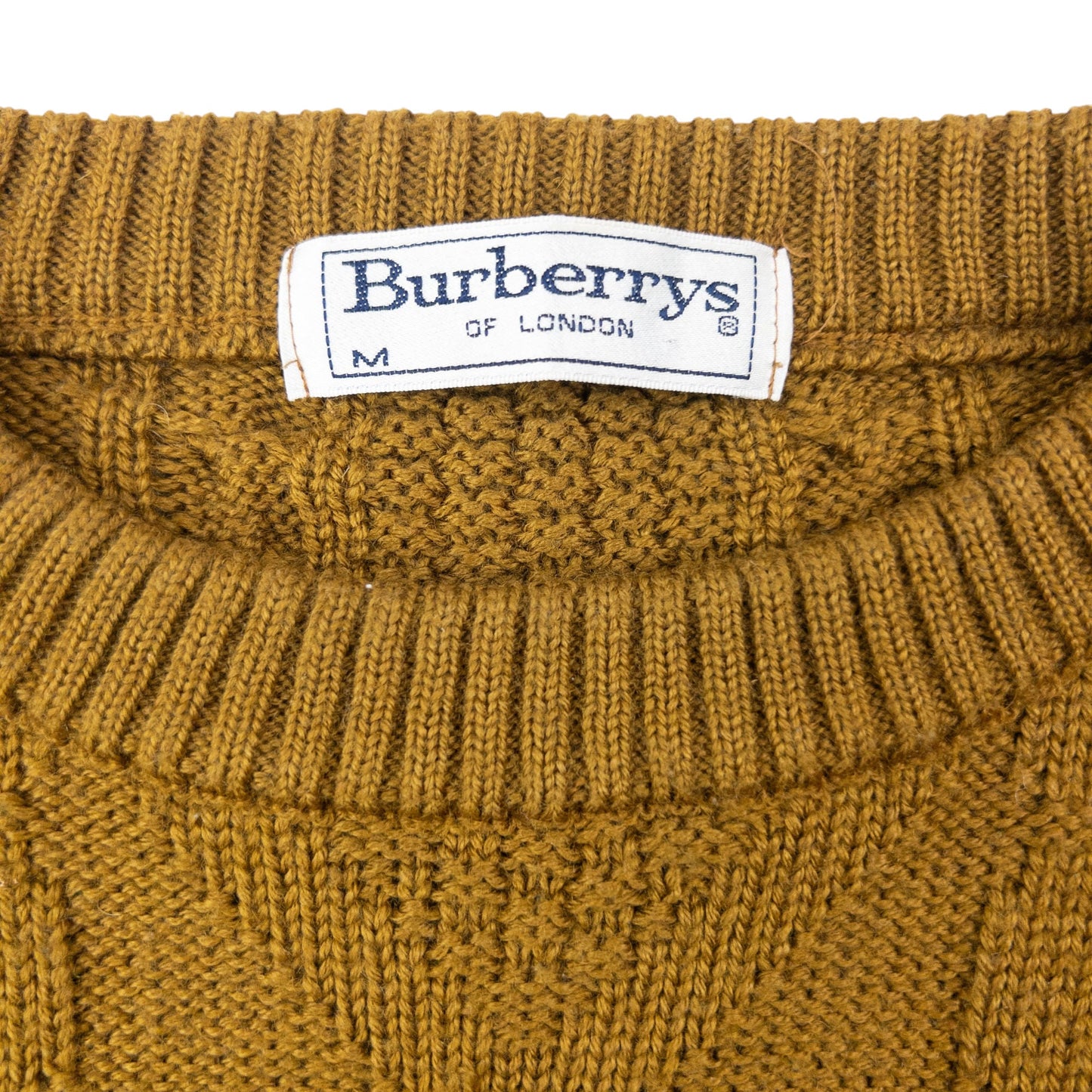 Vintage 90s Burberry Embroidered Cable Knit Jumper Size M | Medium, Multicoloured