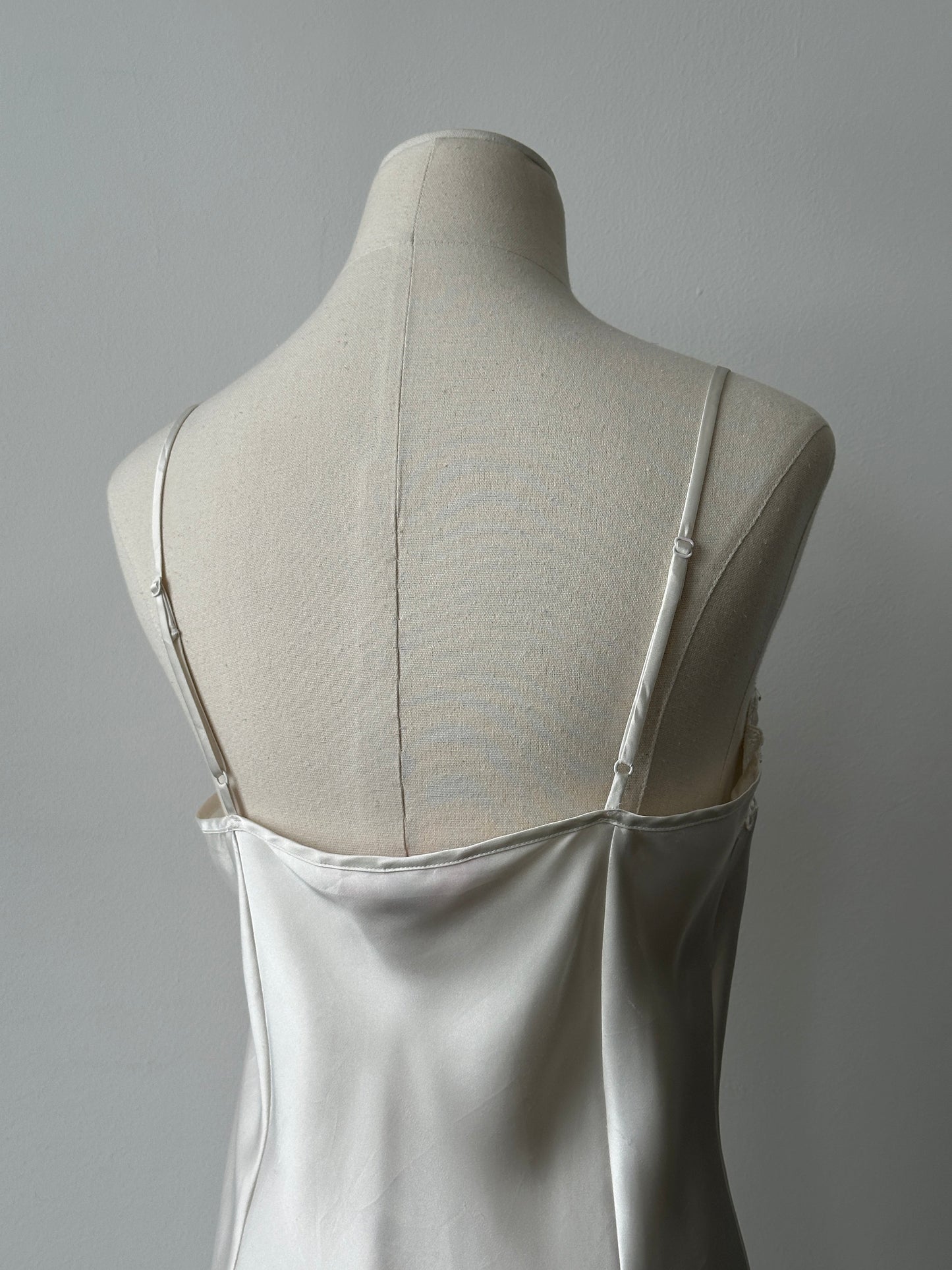 Victoria's Secret 2000s Satin Lace Mini Slip Dress - S