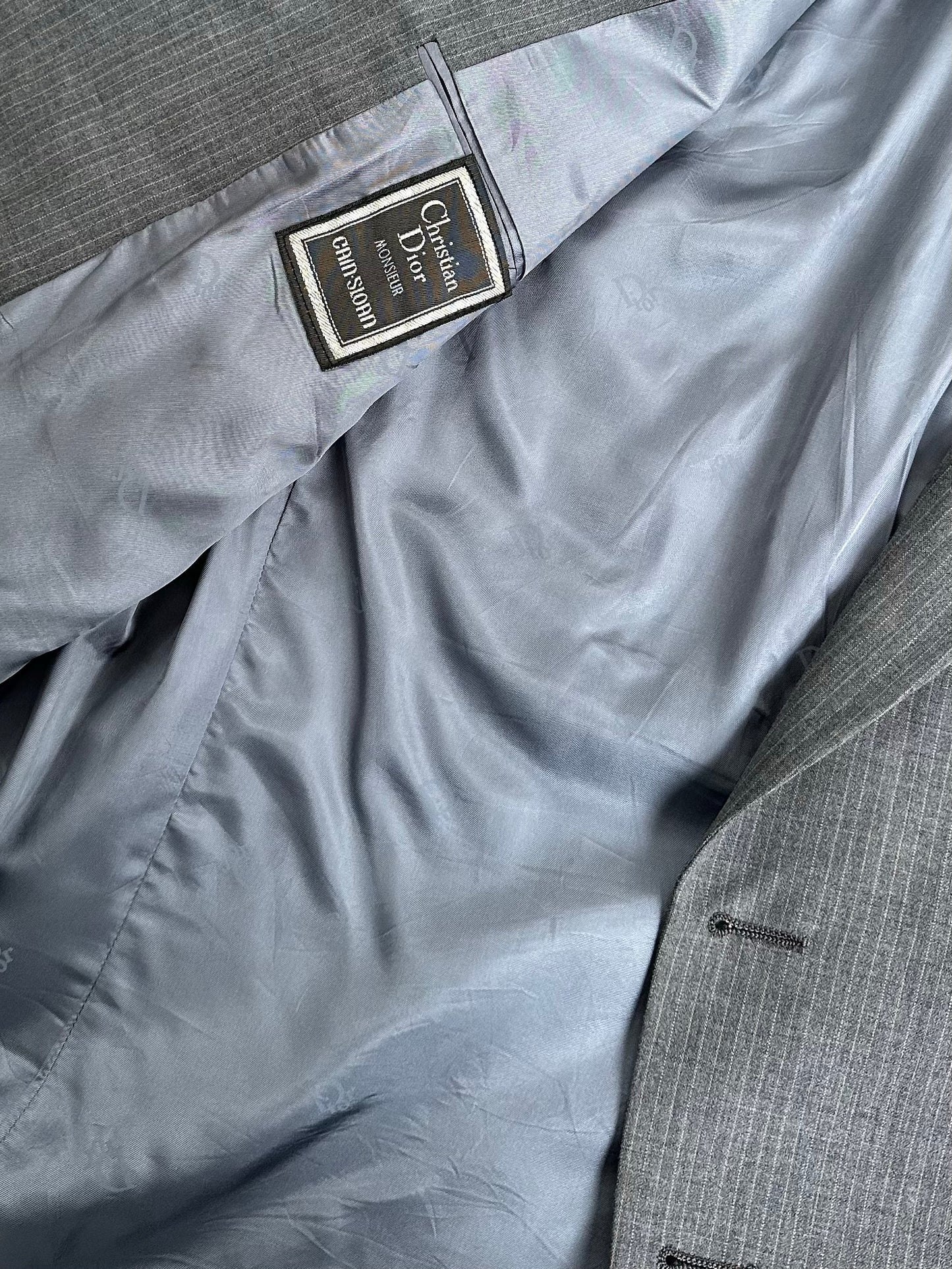 Christian Dior 1990s Wool Stripe Single Breasted Blazer - 42R