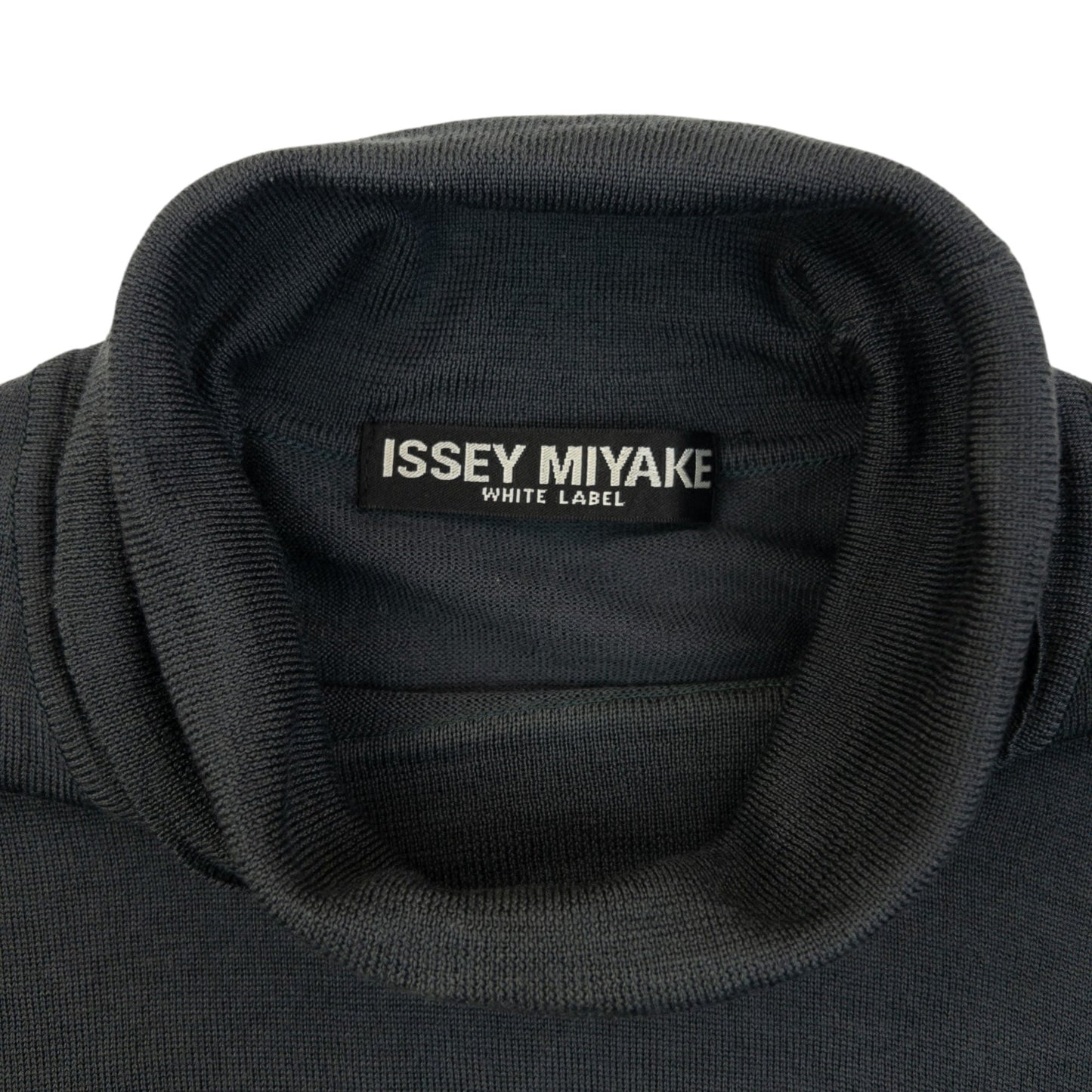 Vintage 2000s Issey Miyake White Label Turtleneck Jumper Size S | Small, Grey